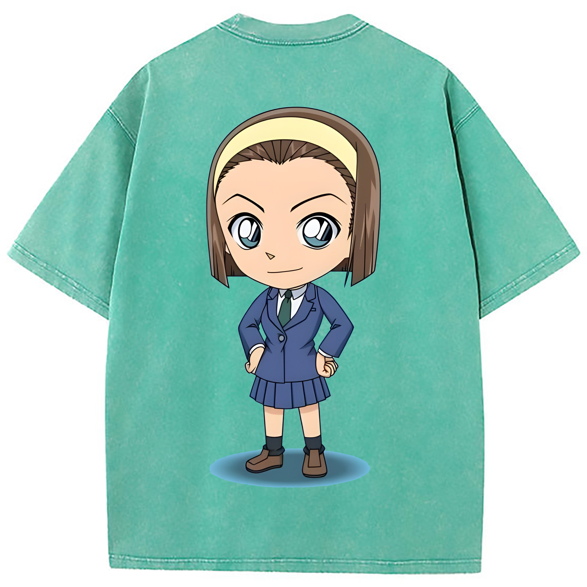 （画像用） 名探偵コナン 吉田 歩美 よしだ あゆみ Detective Conan my Yeager 綿100% ヴィンテージ風 半袖Tシャツ（背面プリント）